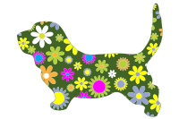 Retro Floral Dog