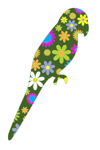 Retro Floral Parrot