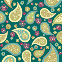 Green And Gold Paisley Pattern