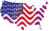 Wavy Flag America Map
