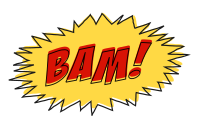 Bam comic book sound effect no background