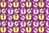 Adult And Child Colorful Feet Pattern