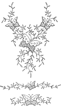 Ornamental Butterflies And Flowers