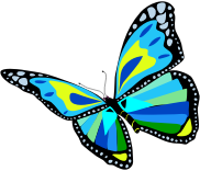 Flying Blue Butterfly