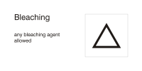 Care symbols, bleaching: any agent allowed