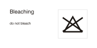 Care symbols, bleaching: do not bleach