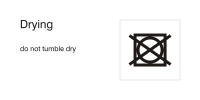 Care symbols, drying: do not tumble dry