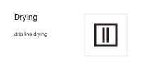Care symbols, drying: drip line drying