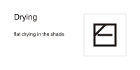 Care symbols, drying: flat drying in the shade