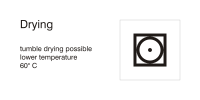 Care symbols, drying: tumble dry - lower process 60° C