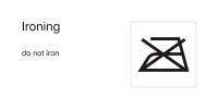 Care symbols, ironing: do not iron