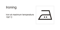 Care symbols, ironing: iron maximum 150° C