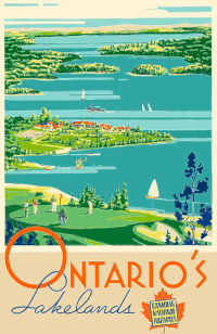 Vintage Travel Poster Ontario Canada