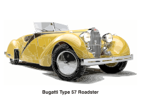 Bugatti Type 57 Roadster, year 1937