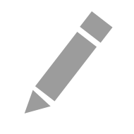 Simple grey small pencil icon (white background)