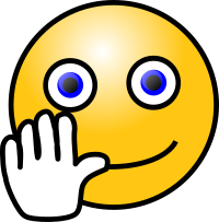 Emoticons: Hand waving face