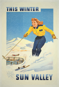 Vintage Travel Poster Sun Valley Idaho