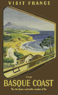 Vintage Travel Poster Basque Coast France