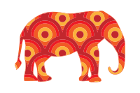 Retro Circles Elephant