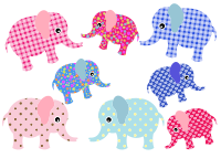 Colorful Retro Elephants