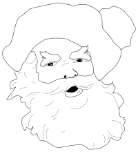 Santa Claus Face Line Art
