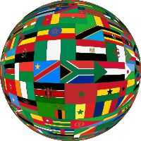 Africa flags sphere