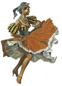 Vintage Caribbean Dancing Woman