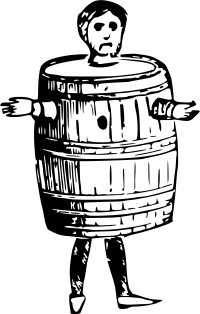 Man in barrel