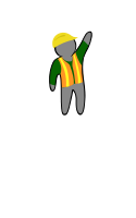 Person with security helmet