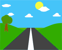 Road Illustration In One Point Perspective