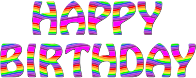 Rainbow Happy Birthday Typography