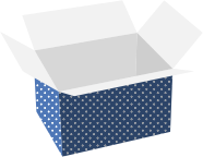 Blue Polka Dot Cardboard Box
