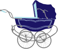 Vintage Blue Baby Stroller Carriage