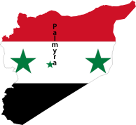 Syria Map Flag With Palmyra