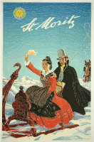 Vintage Travel Poster St Moritz Switzerland 2