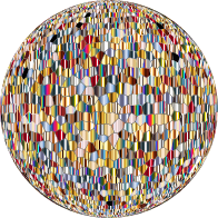 Shimmering Iridescent Mosaic Tiles Sphere
