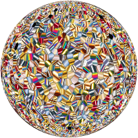 Shimmering Iridescent Mosaic Tiles 2 Sphere