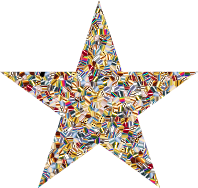 Shimmering Iridescent Mosaic Tiles 2 Star