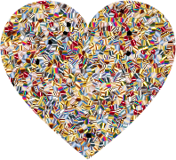 Shimmering Iridescent Mosaic Tiles 2 Heart