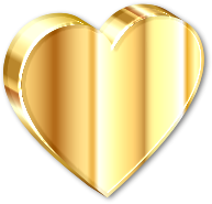 3D Heart Of Gold With Shadow