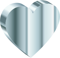 3D Heart Of Silver