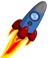 Animation of Rocket blue and red