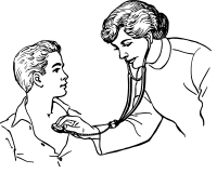 Doctor examining a patient