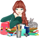 School Girl With Rabbit