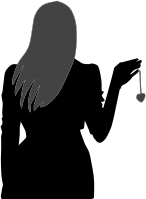 Womans Silhouette Holding Heart Locket