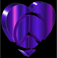 3D Peace Heart Sapphire