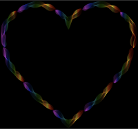 Rainbow Line Art Heart