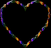 Rainbow Line Art Heart 2