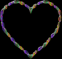 Rainbow Line Art Heart 3