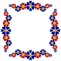 Red And Blue Floral Frame